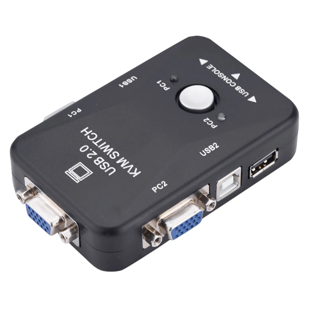 

2 Port USB KVM Switch SVGA VGA Switcher Box for PC Keyboard Mouse Up to 1920 x 1440