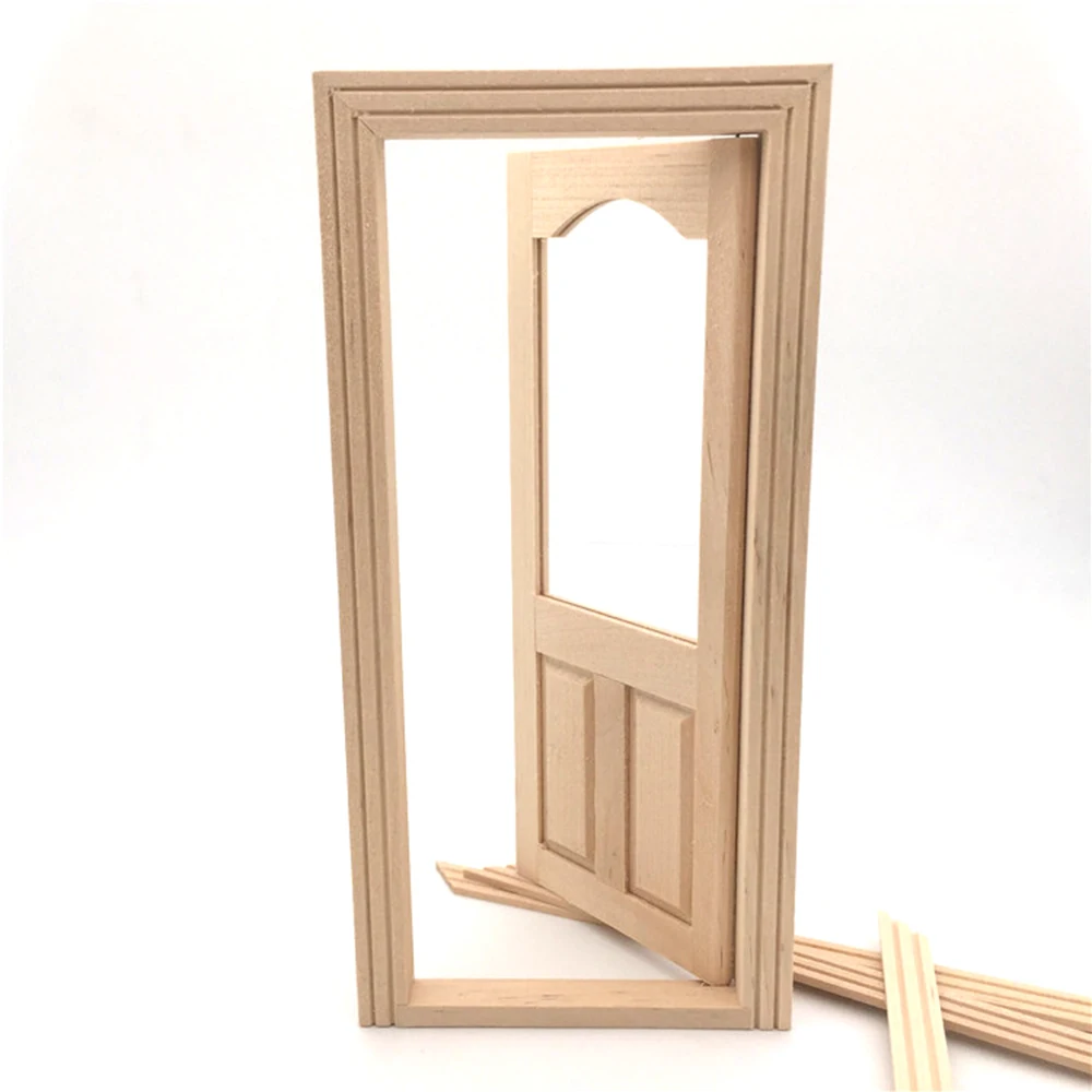 

1/12 Dollhouse Miniature Accessories Mini Wooden DIY Door Simulation Furniture Toys for Doll House Decoration