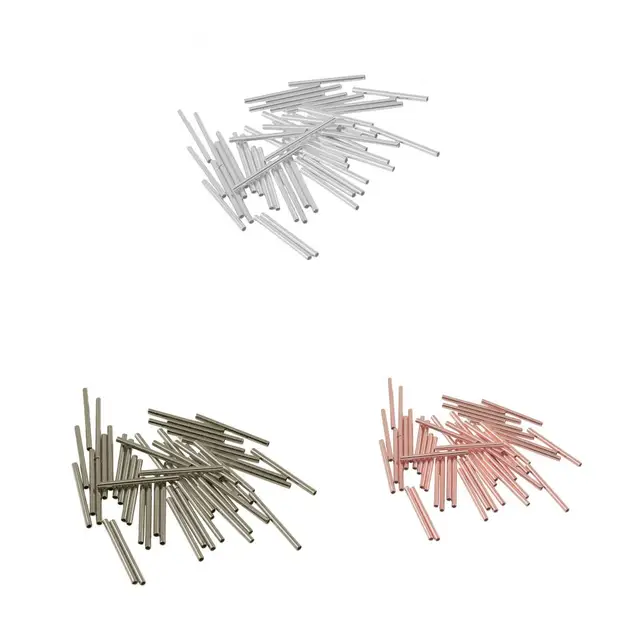 100 Pieces Metal Long Tube Spacer Beads 1.3mm Hole DIY Jewelry Making Findings, 20X1.5MM, Rose Gold And Silvery White 5