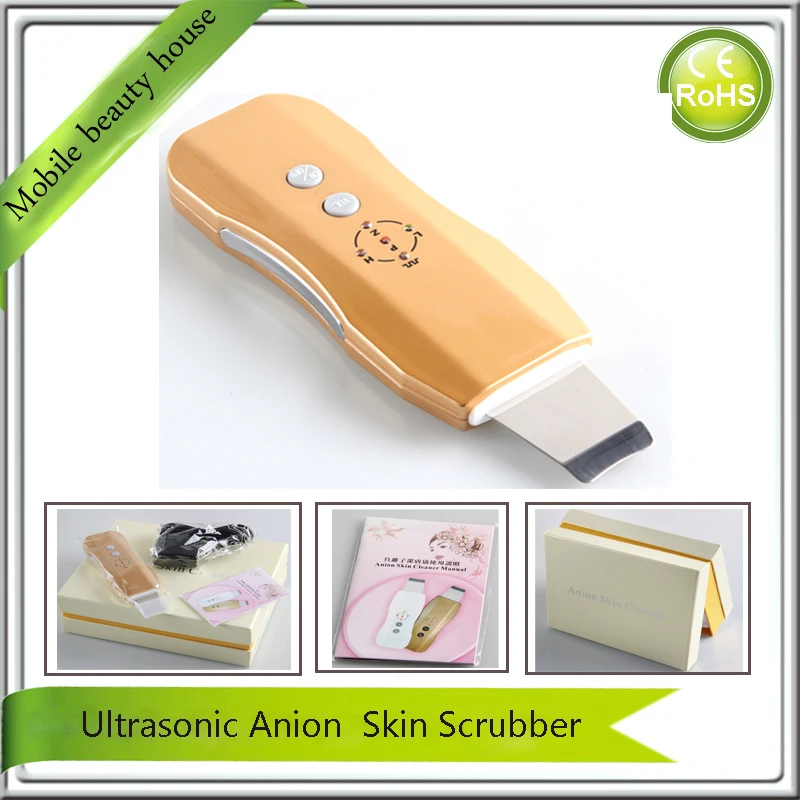Rechargeable Beauty Spa Ultrasonic Ion Skin Cleaning Acne Blackhead Removal Skin Scrubber Face Lifting Machines Free