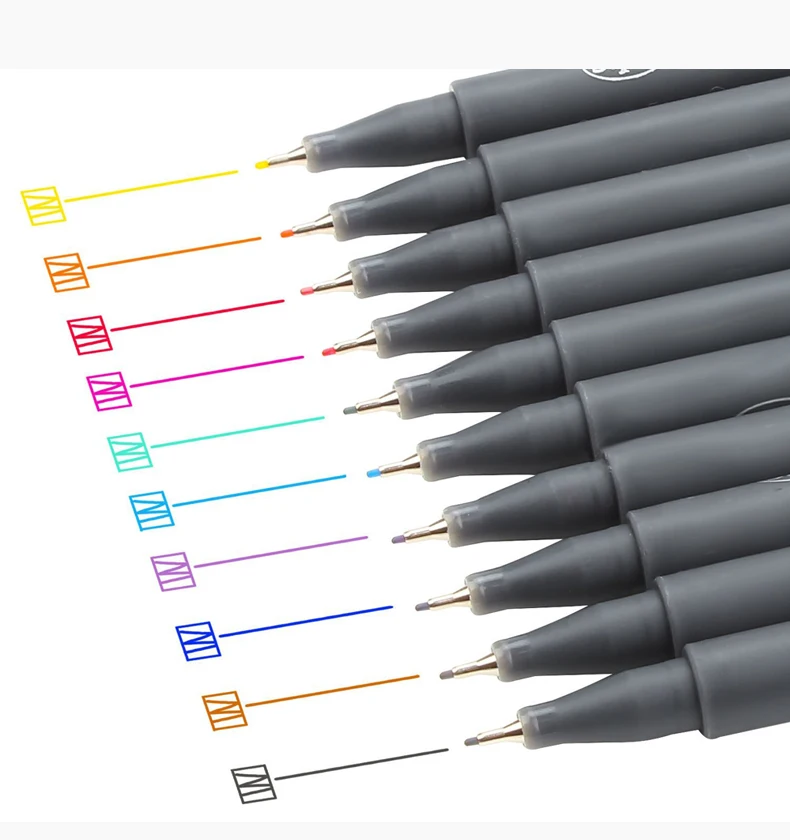 Мм 10 цвета/лот 0,38 мм гелевые ручки набор канцелярских творческий цвет ручки для эскиза рисунок книги по искусству маркеры для школьные принадлежности