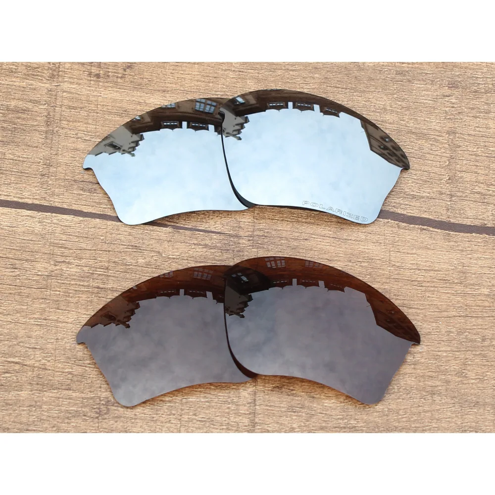 

Vonxyz 2 Pairs Chrome Mirror & Bronze Brown Polarized Replacement Lenses for-Oakley Half Jacket XLJ Frame