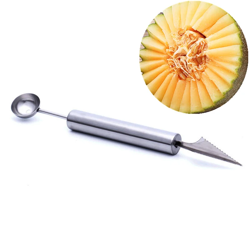 

1Pc Stainless Steel Double-End Multi-function Fruit Melon Baller Carving Knife Ice Cream Scoop Spoon Kitchen Tools