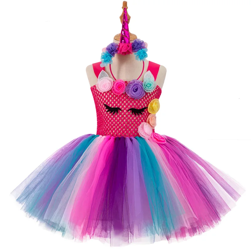 Платье с единорогом на Рождество и День рождения; Детские платья для девочек; платье принцессы; Детский костюм; платье Золушки; fantasia infantil