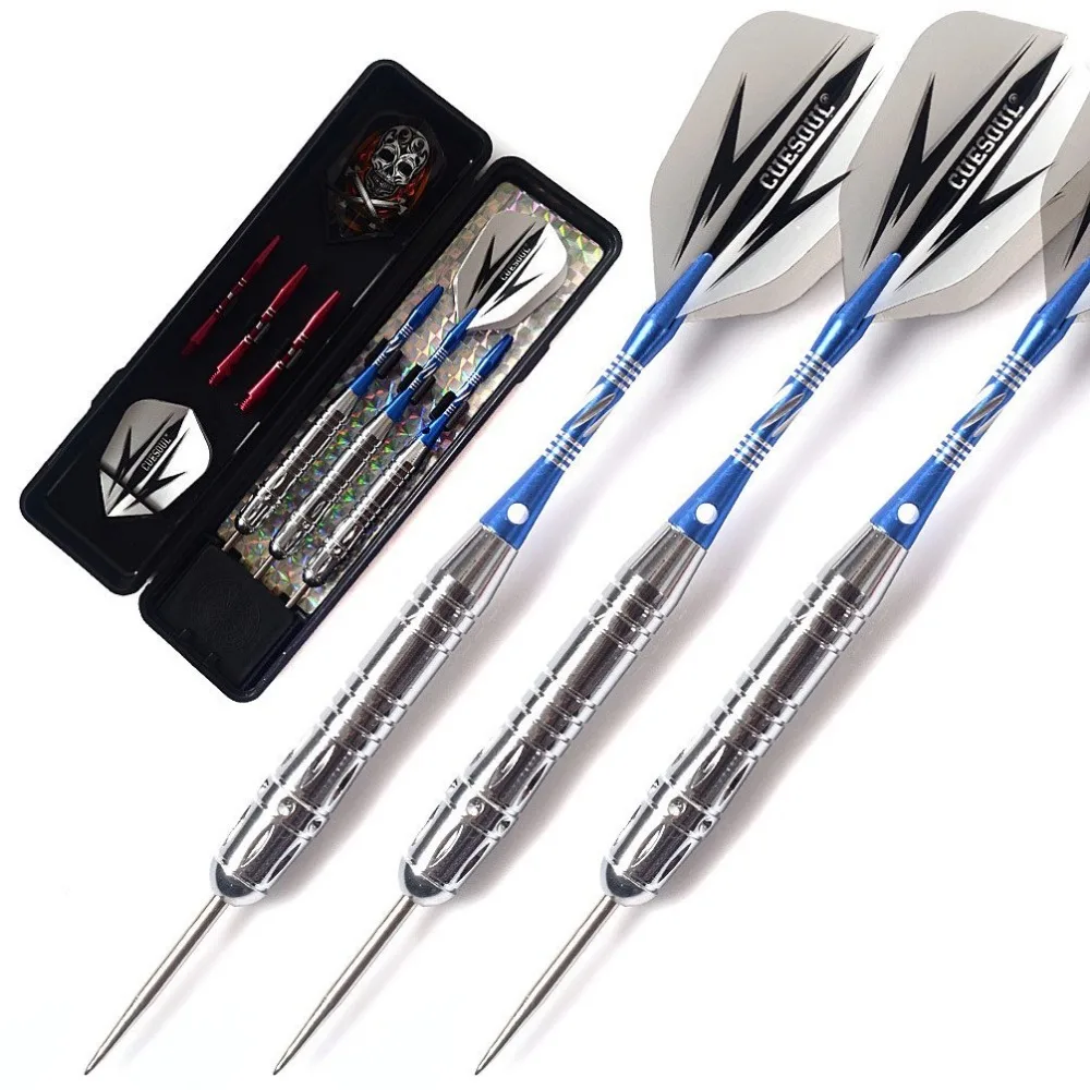 

CUESOUL 22.8 Grams Steel Tip Darts Dart Set With Dart Shaft,Black Dart Flight,Dart Case