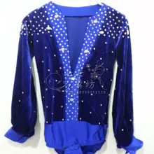 Для мужчин/мальчиков выступление латина платье v-образные вырезы со стразами с длинным рукавом танцевальное бальное платье для танцев латинские платья для конкурсов футболка