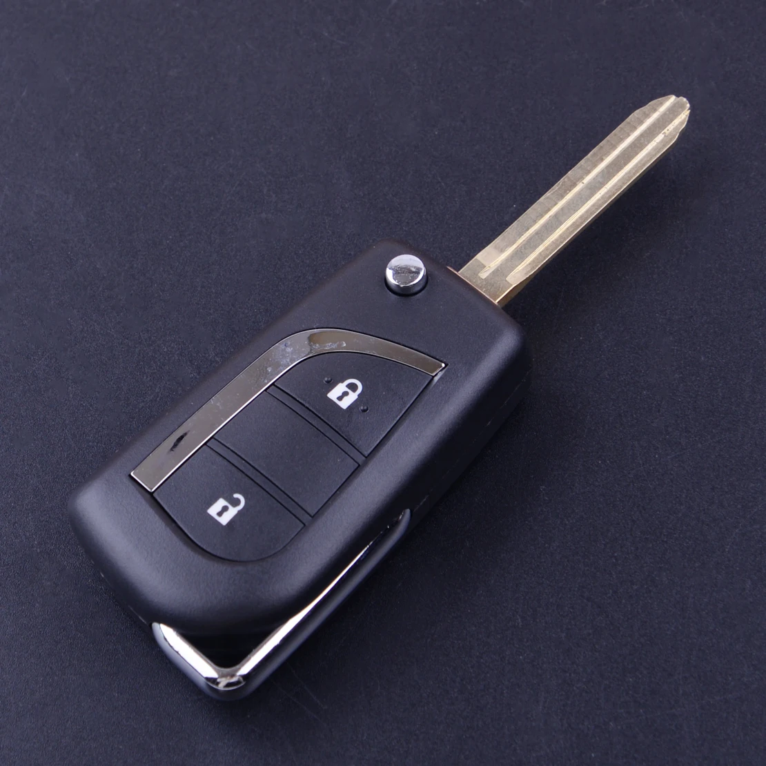 

1Pc Black 2 Buttons Remote Key Flip Folding Case Shell Fob Fit For Toyota Scion TC iQ Yaris 2014-2015