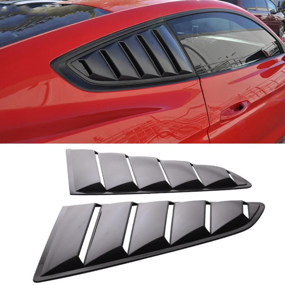 GT Style PP Ingot Silver Side Window Louvers For Ford for Mustang 2015