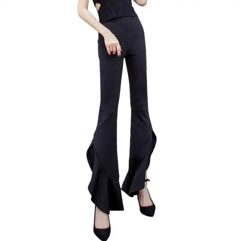 new OL Flare Pant Trousers Work Pants High Waist Long Pants Trousers ...