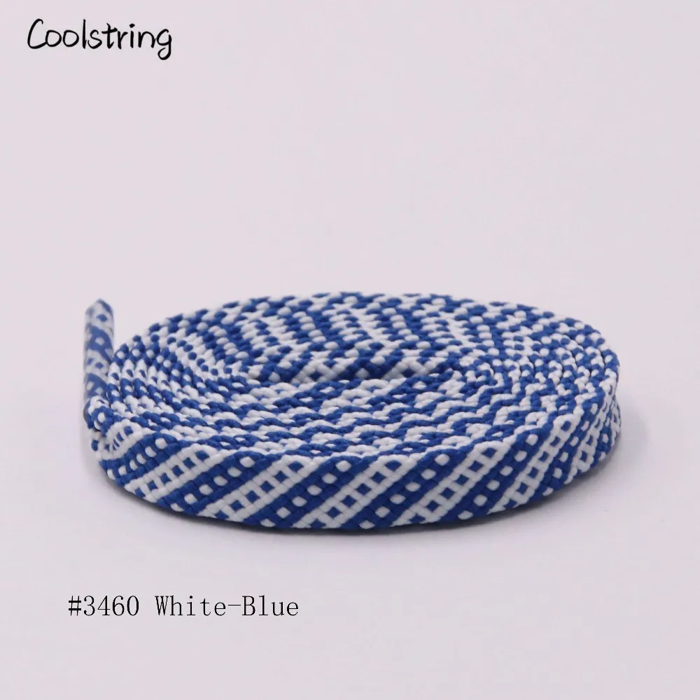 Coolstring 0.7cm Outdoor Trainer Shoestring Exclusive Polyester Flat Twill Checkered Laces Sneakers Replacement Shoelace 60-180