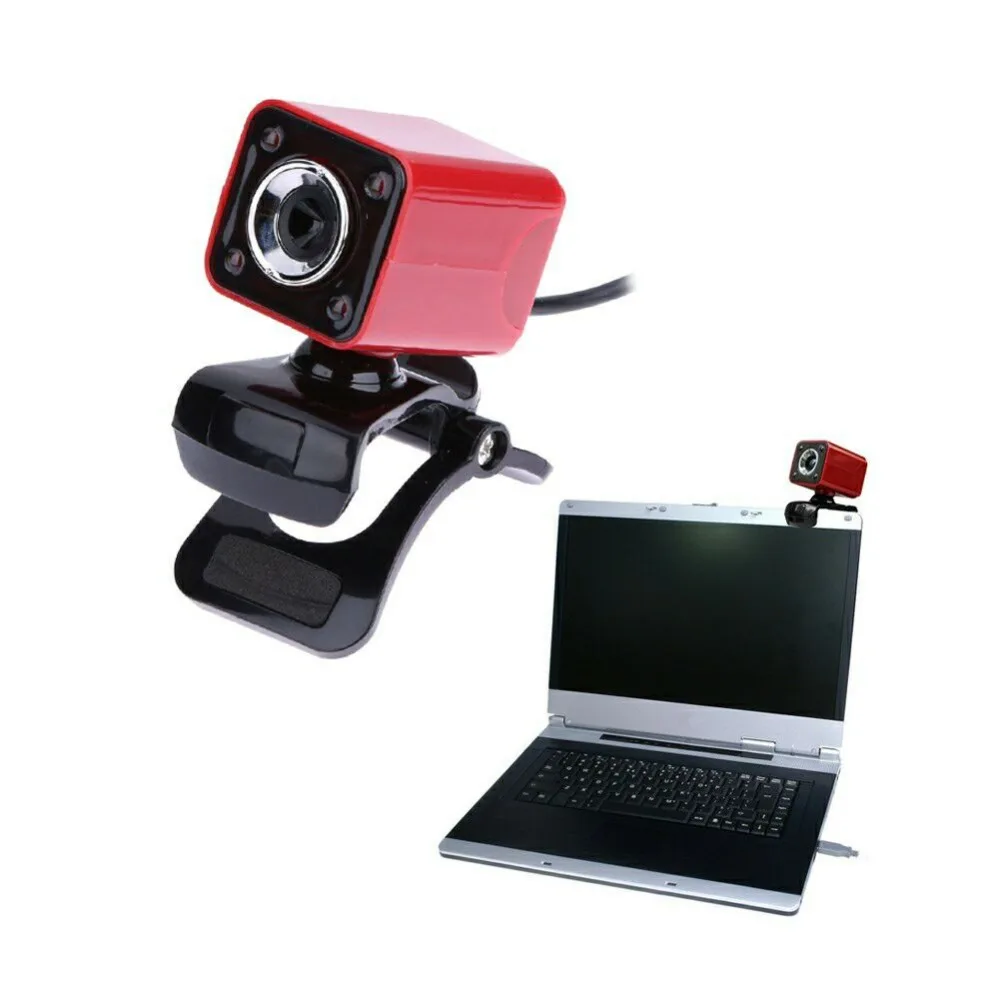 Basix usb-веб-камера камера высокой четкости HD Камера 4 светодиодный индикаторы Usb компьютерная веб-камера с микрофоном 360 градусов веб-Камера для компьютера