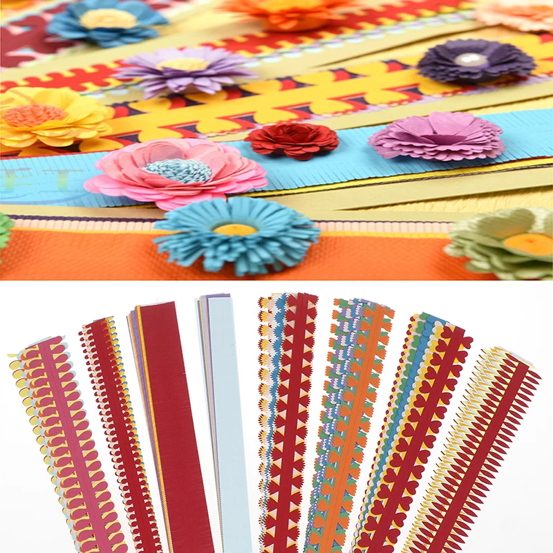 

high quality 10PCS/1 Bag Flower Quilling Paper Strips Colorful Origami DIY Paper Hand Craft DIY 50cm
