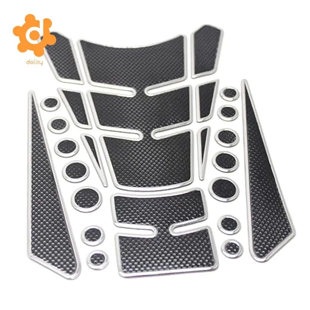 3D Motor Motor Pad Tank Bike Auto Truck Metall Sticker Mat for Yamaha Silver Strong adhesive vinyl waterproof and durable