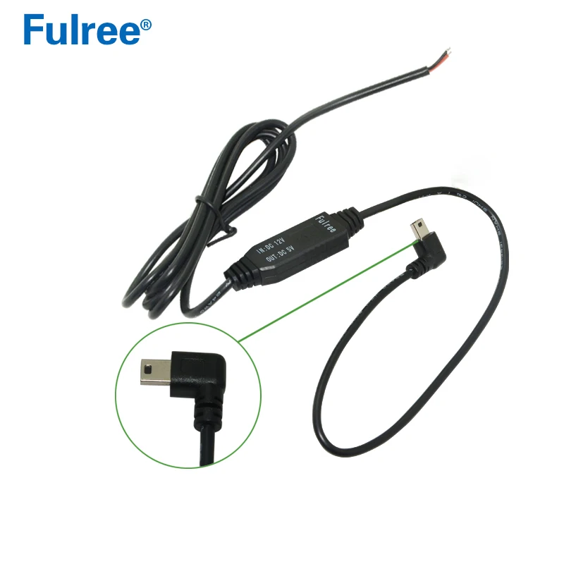

1M Mini USB left bend 12V to 5V DC-DC Step Down Buck Converter Module Car Power Supply for Automotive Driving Recorder Camera