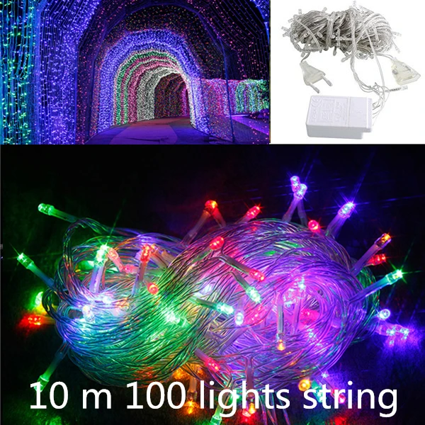 10x100 Colorful Рождественские украшения для дома Navidad год Звезда Луна Снежинка светодиодные занавески гирлянды натальные рождественские гирлянды. Q - Цвет: 10x100 Colorful