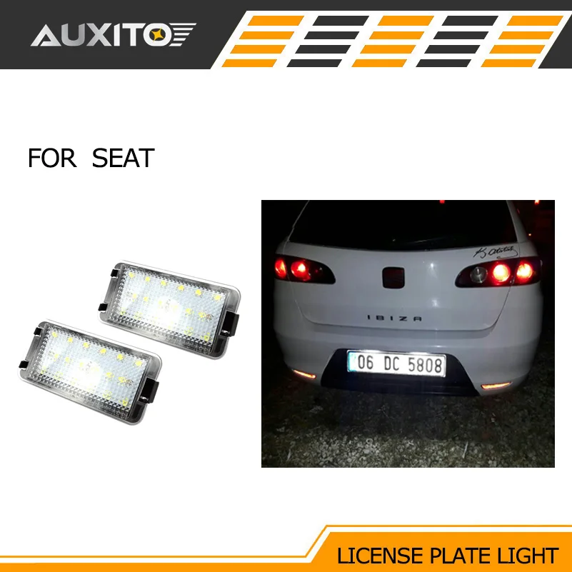 AUXITO 6000К 2шт светодиодные номерной знак света лампы для сиденья Леон Ибица Альтеа arosa Кордоба Толедо AUXITO 6000К 2шт светодиодные номерной знак света лампы для сиденья Леон Ибица Альтеа arosa Кордоба Толедо