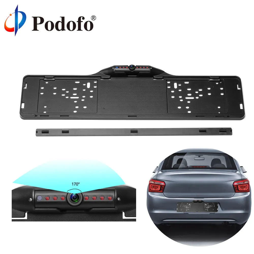 Podofo European Car License Plate Frame Rear View font b Camera b font 170 Degree Night