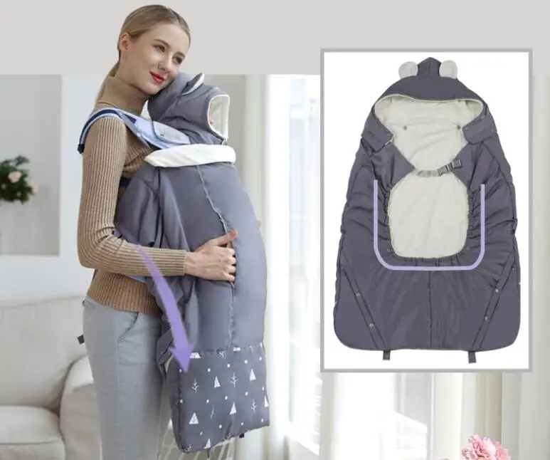 Couverture De Manteau Porte Bebe Chaud Pour Hiver Kangourou Infantile Coupe Vent Sangle De Cape Caliner Couette Pour Tabouret De Taille Accessoires De Poussette Aliexpress