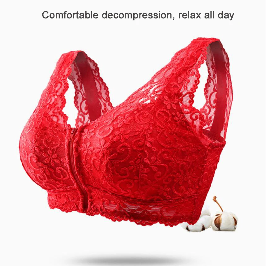 Silicone Breast Bra Mastectomy Bra Red Lace Pocket Bra 95C for Fake Breast Forms Prosthesis Cancer Women Artificial Boobs D30