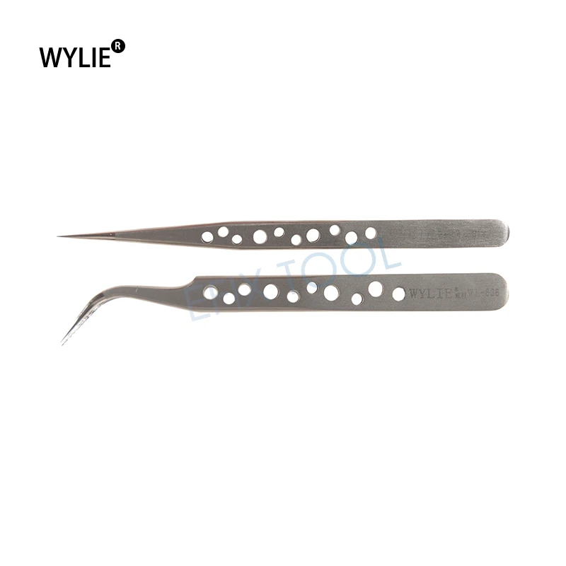 Wl-818 wl-838 ультра точность Нержавеющая сталь прямые пинцет изогнутый Пинцет для