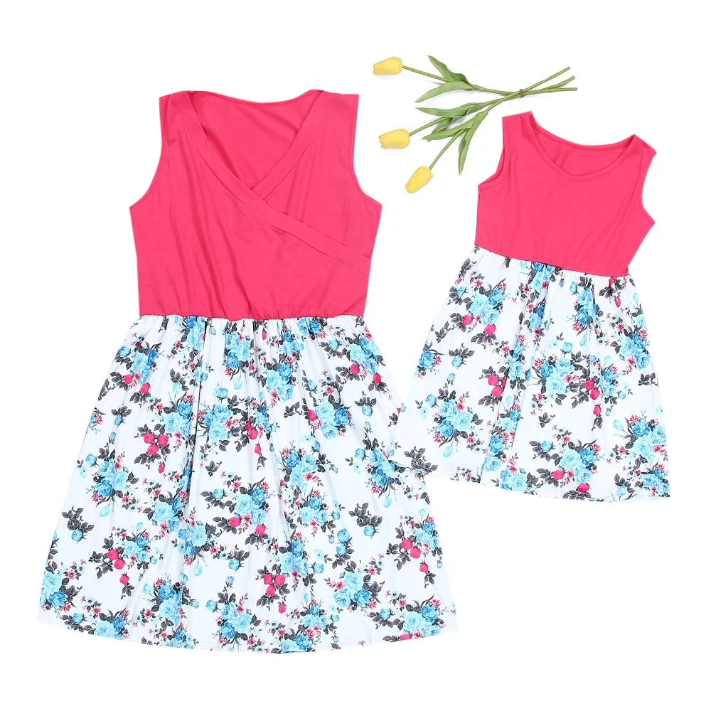 Летние платья для мамы и дочки; одинаковые комплекты для всей семьи; одежда «Мама и я»; платье «Мама и дочь»; одежда