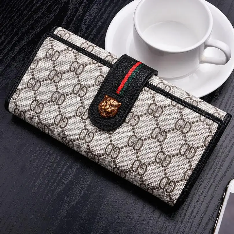 

Portable strap ladies long wallets high capacity card holder coin purse famous brand women cheque book feminina clutch wallets