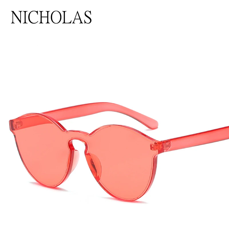 

NICHOLAS 2018 Fashion Women Sunglasses Cat Eye Shades Luxury Brand Designer Sun glasses Integrated Eyewear Candy Color UV400