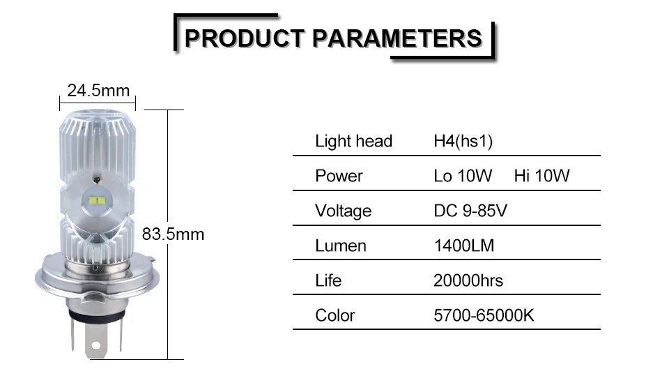 AcooSun H4 Motorcycle LED Headlight 1400LM High Low Beam Universal Motorbike Bulbs 12V 6500K LED Headlamp For Ducati KTM Triumph  (3)
