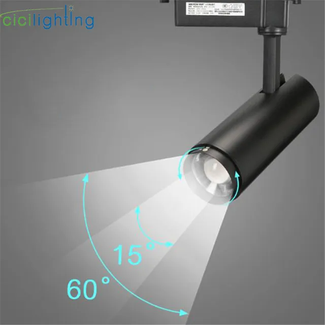 Modern Zoom Led Track Lights Rail Mounted Cob Spotlights Black Modern Zoom Led Track Lights Rail Mounted Cob Spotlights Black Adjule Focus Ceiling Spot Light Spotlight Lamp