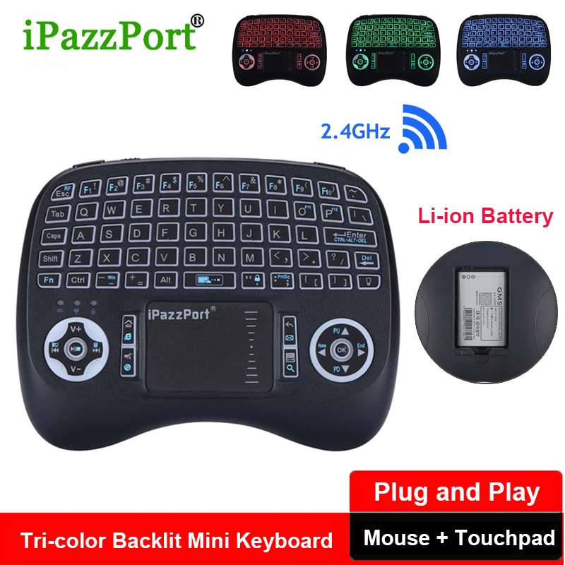 

Backlit Mini Wireless Keyboard Touchpad Gaming Remote Control Keyboard for H96 Max Android BOX Smart TV Backlight PC PS3 Gamepad