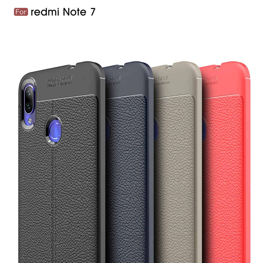 

Luxury PU Leather Soft TPU Silicone Phone Case For Xiaomi Redmi Note7 Note 7 Back Cover