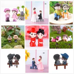 1 комплект милый стул для влюбленных миниатюрный пейзаж DIY орнамент садовый игрушечный дом Декор влюбленные куклы скамейки пары орнамент