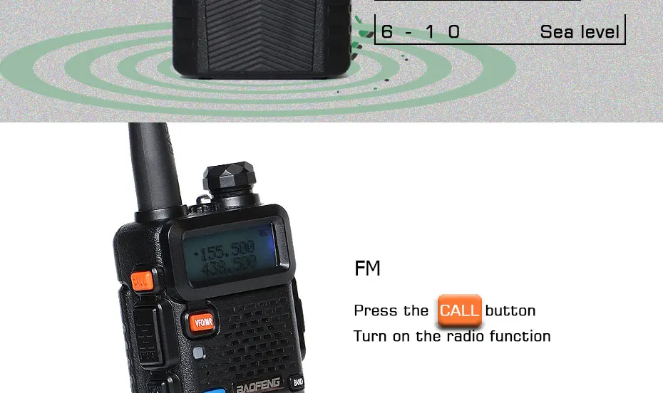 Baofeng UV-5R, 8 Вт, 3800 мА/ч, батарея, рация, 128, Двухдиапазонная, двухстороннее радио, UHF& VHF, 136-174 МГц и 400-520 МГц, радиоприемопередатчик