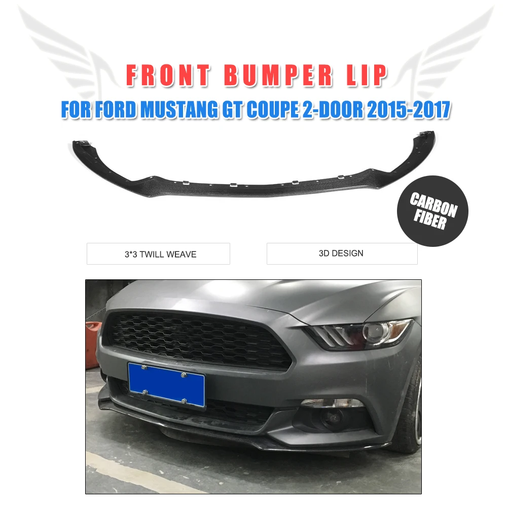 Передний спойлер для губ из углеродного волокна Ford Mustang Coupe 2 Door 2015 2017 за