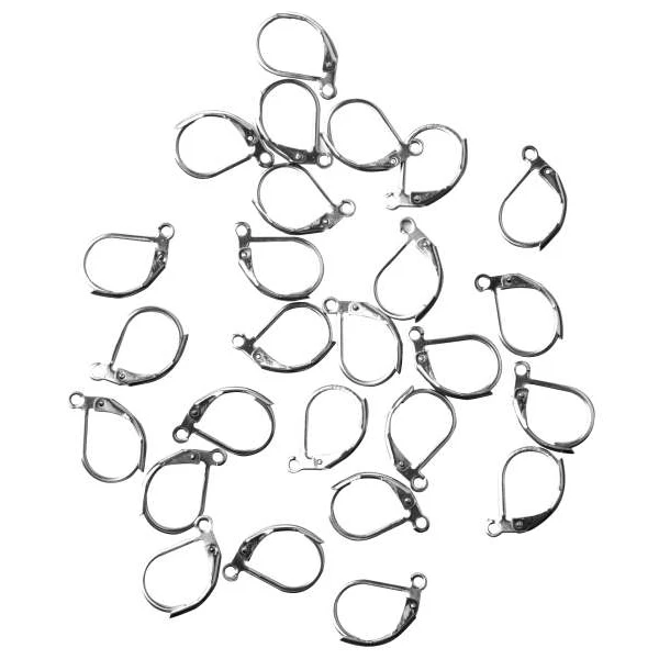 

20 pcs Lever Back Earring Findings ear clip Silver