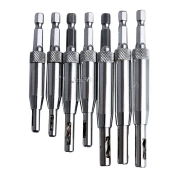 

OOTDTY 2018 7Pcs/Set Self Centering Door Window Hinge Twist Wood Drill Bit Hole Puncher SEP27_30