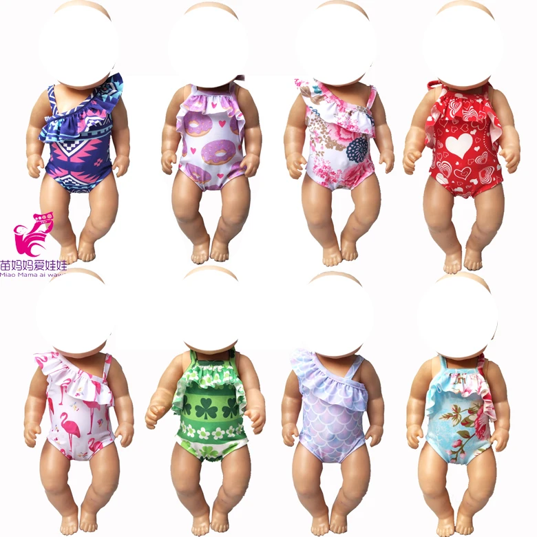

Doll swim clothes for 43cm baby doll dress doll swimsuit 18" doll summer bikini