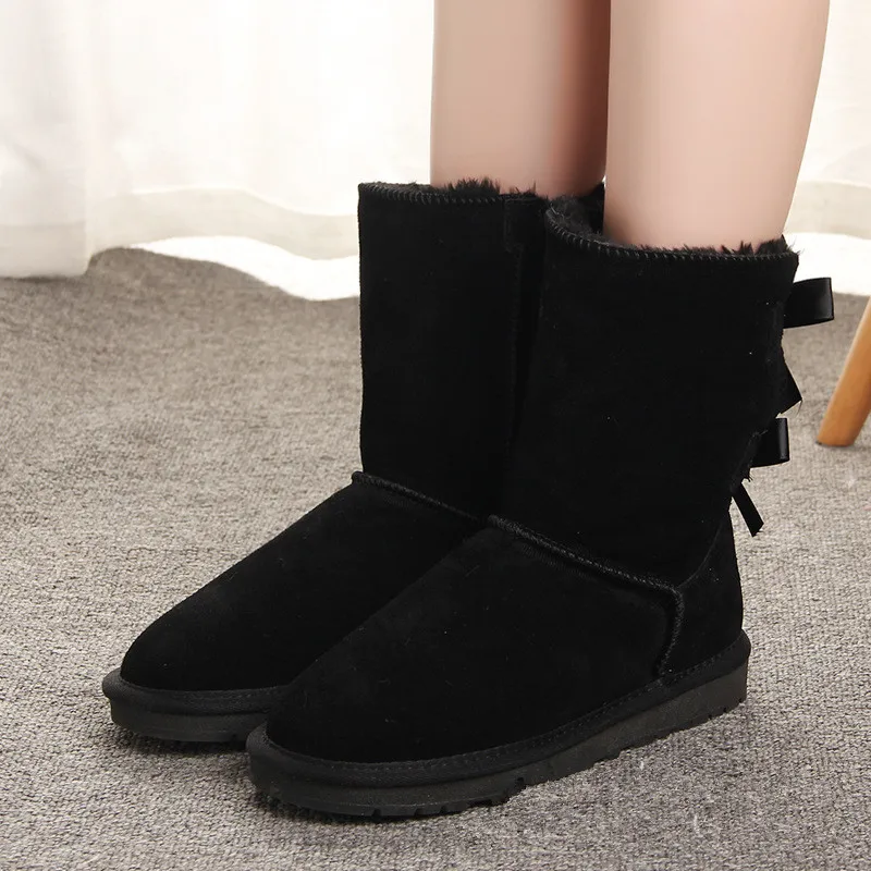 

Big Size 35-44 Australia Original Brand Winter Children's Snow Boots Girls Warm Sale Women Snow Boots Bow Kids Boots With Fur