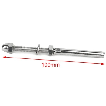 

50 Pcs Stainless Steel Handrail Railing Cable Tensioner Threaded Stud End Fitting For 1/8 Inch Cable Wire (50 Pack)