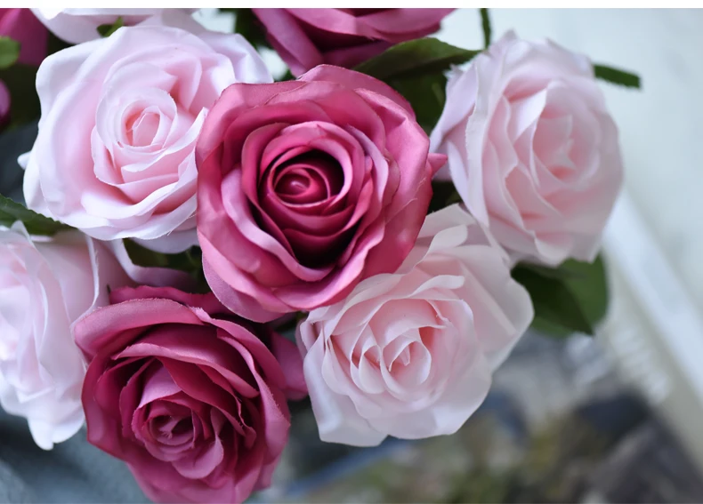 roses artificial peony flower wedding bridal bouquet  (11)