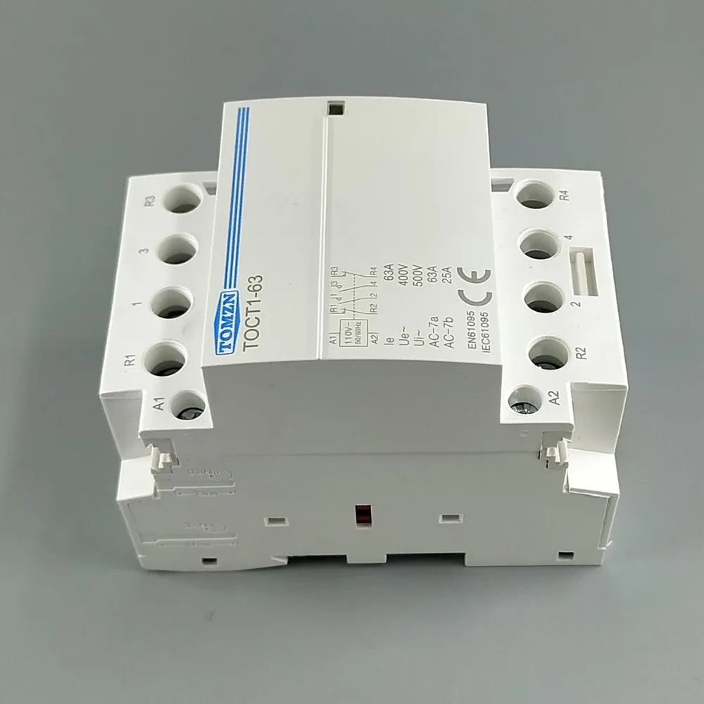 TOCT1 4P 63A 110V Катушка 400V~ 50/60HZ Din rail бытовой ac Контактор В соответствии с стандартом 4NO или 2NO 2NC контакторы