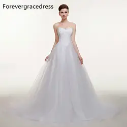 Forevergracedress Винтаж Милая Длинные свадебное платье Кружева Тюль из бисера с Кружева на спине свадебное платье плюс Размеры индивидуальный