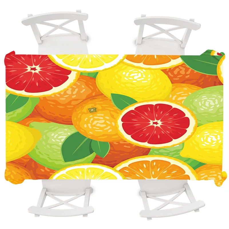 

Colorful Fruit Round Tablecloth Restaurant Hotel Rectangular Tablecloth Wedding Waterproof Table Cover 145x145,140x180,140x220cm