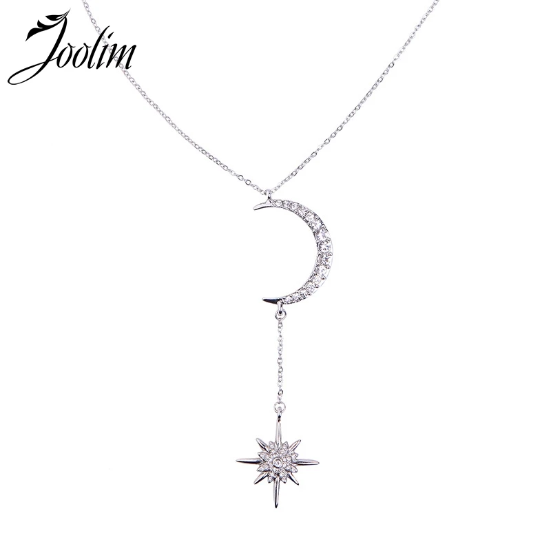 

Joolim Delicate Clear Cystal CZ Moon Star Pendant Necklace Fashion Necklace Wholesale