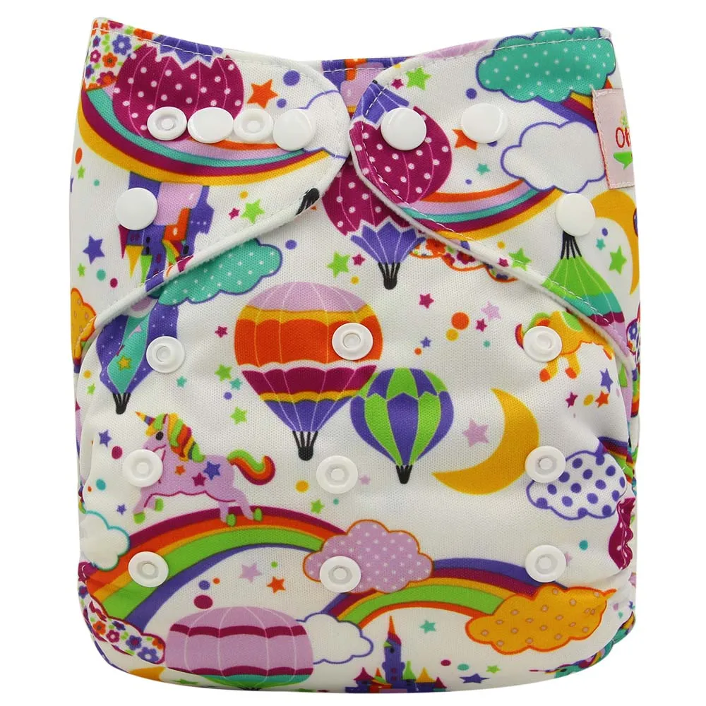 Многоразовый подгузник для младенцев, Детские карманные подгузники, тканевые подгузники для новорожденных, рождественские Мультяшные принты - Цвет: A-OB106