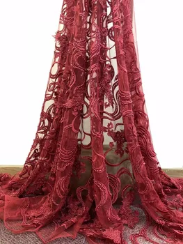 

High quality Nigerian French Net Lace Fabric Embroidered Velvet Tulle Lace Latest African Lace Fabrics ZLN04