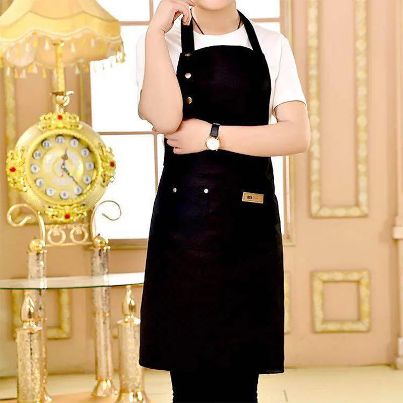 

Cooking Kitchen Apron For Woman Men Chef BBQ Hairdresser Aprons Waiter Cafe Shop Custom Gift Bibs Wholesale Dropshipping