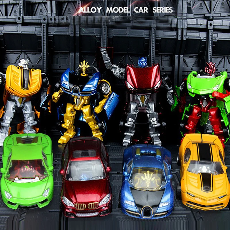 Anime Transformation Robot Car Action Figure  Deformation Car Robot warrior Classic model Children Robot Toys Gift for Boy