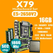 PLEXHD X79 Turbo материнская плата LGA2011 ATX combos E5 2650 V2 процессор 2шт x 8 ГБ = 16 ГБ DDR3 ram 1866 МГц PC3 1490R PCI-E NVME M.2 SSD