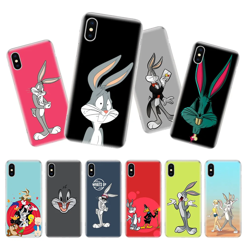 

Bugs Bunny Cartoon Phone Case For iPhone 7 8 6 6S Plus X 10 Ten XS MAX XR 5S SE Art TPU Covers Coque Capa Cas Shell